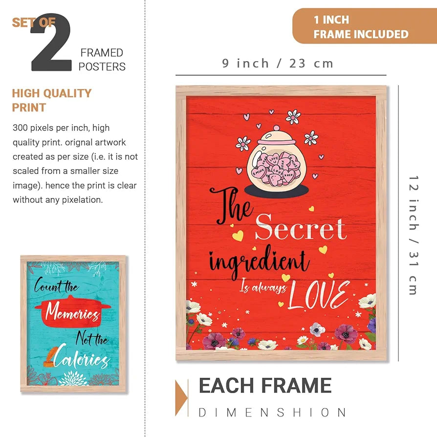 Kotart Motivational Quotes Posters with Frame for Home Decoration Pack of 2 Design09