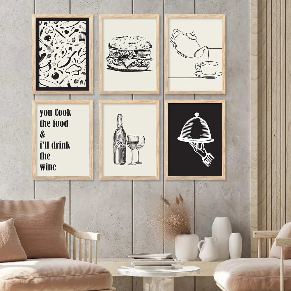 Kotart Restaurant Theme Digital Painting for Kitchen Restaurant Cafe Wall Decoration E