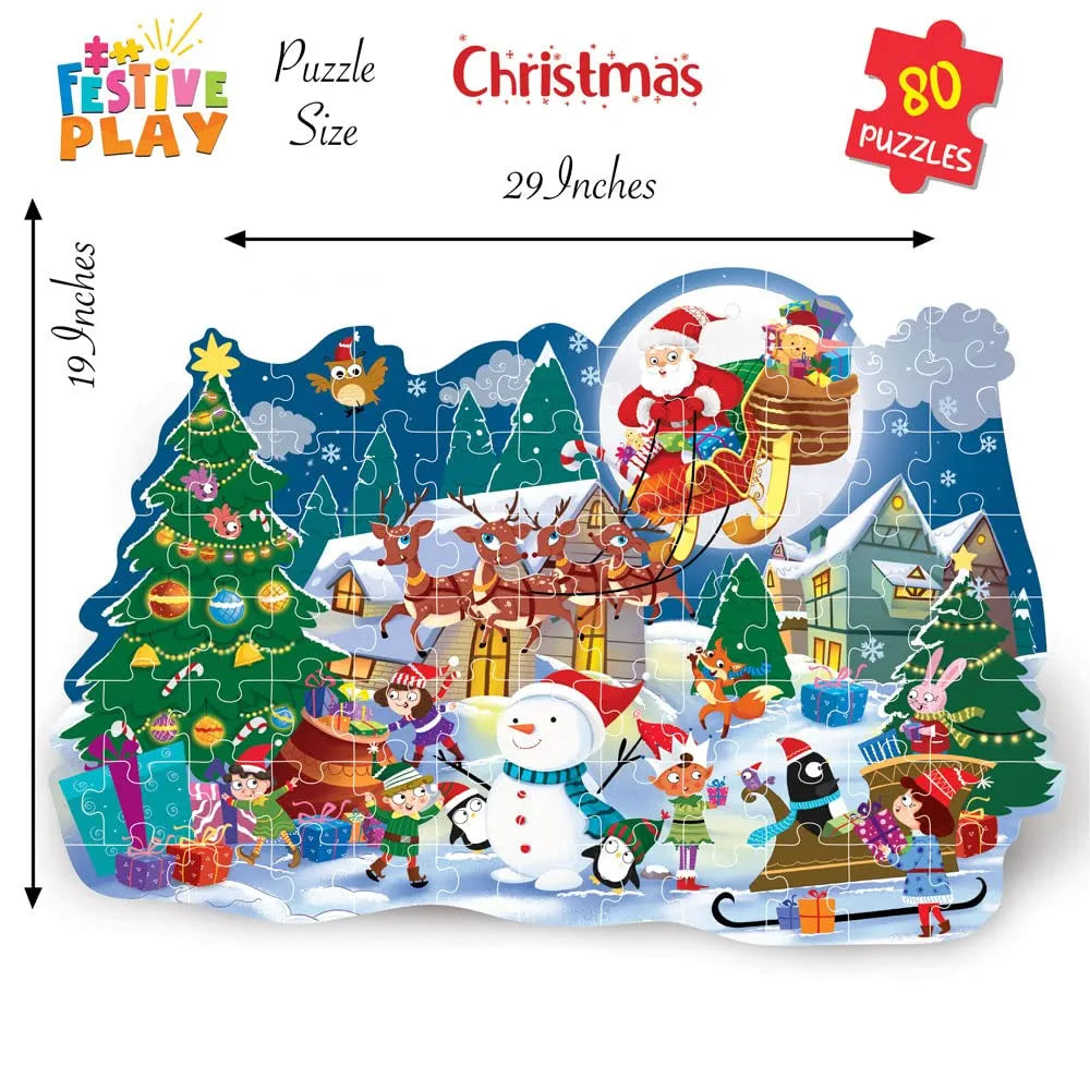 THE BOOK TREE Christmas Puzzle Gift Box For Kids I 80 Puzzle Pieces & 1 Storybook I Christmas Puzzle For Children I Ideal Christmas Gift For Kids I Gift Box By Majestic Book Club - Christmas Gifts