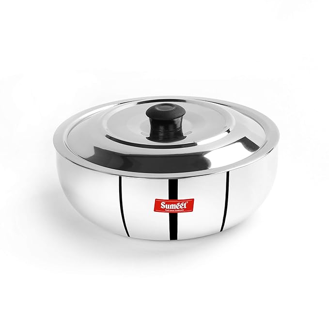 Sumeet 3mm Induction Bottom Aluminium Tasra with Stainless Steel Lid  (1.8Ltr 20cm)
