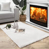 Luxe Home International Ruffle Floor Rabbit Rectangular Rug for Bedroom 3 X 5 Ft Colour White
