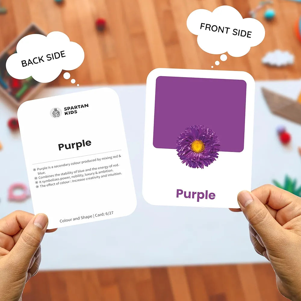 SPARTAN KIDS Colours & Shape Creative_Thinking Flash Cards for Kids | 27 Early Learning Flash Cards Easy & Fun Way of Learning 1 Year to 6 Years Babies