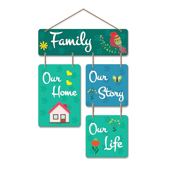 Artvibes Family Quote Decorative Wall Art Mdf Wooden Hanger Home Decor | Quotes Items | Modern Artworks