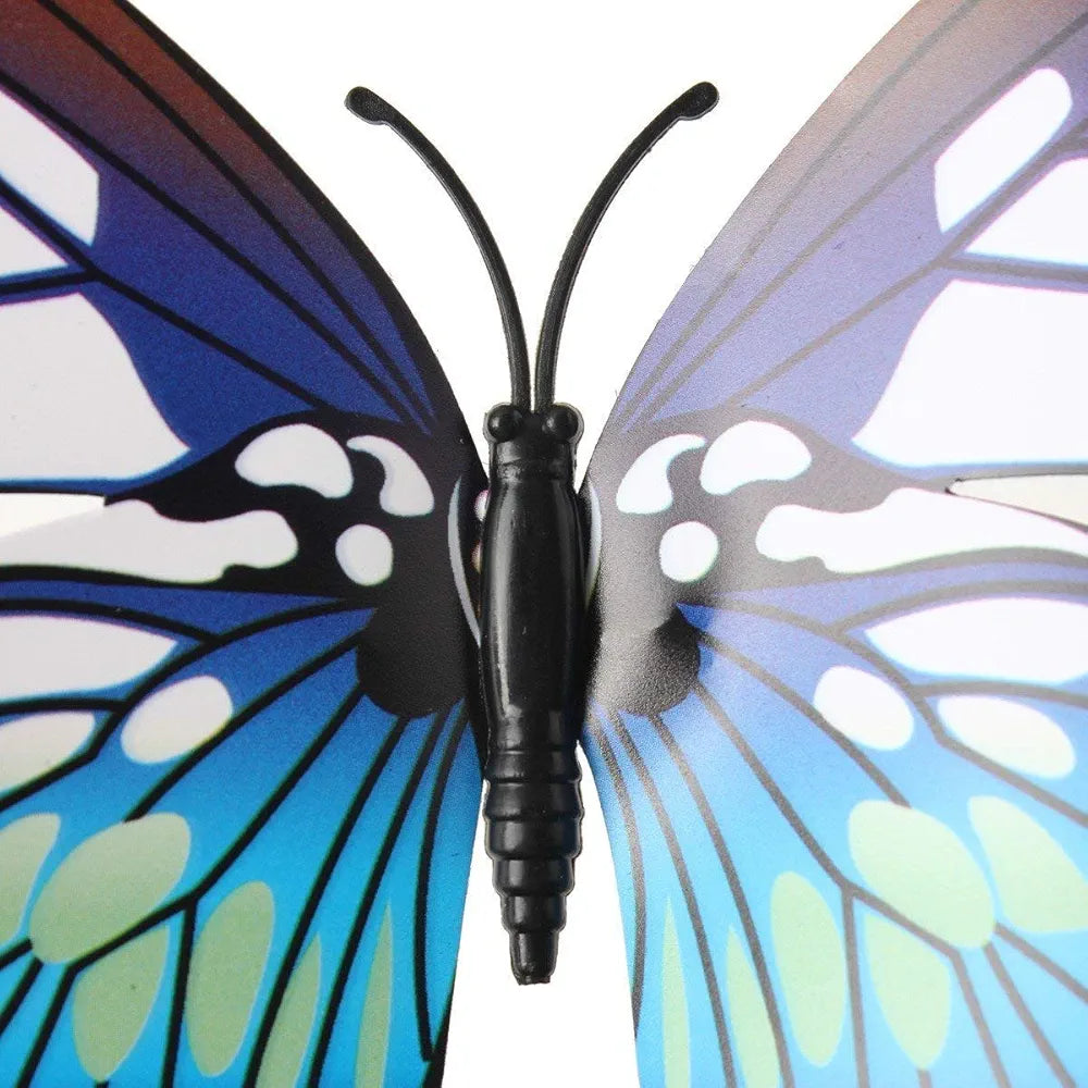 Xtore Plastic Reusable Self Adhesive Wall 3D Home Build Beautiful Butterfly with Sticking Pad  Ocean Blue