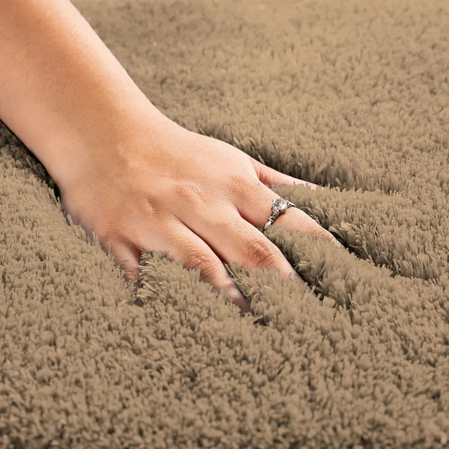 Luxe Home International Bath Mat Super Soft Ultra Absorbent Rectangular Mat Colour Brown (Pack of 2)