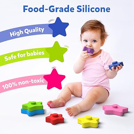 Skillmatics Silicone Stacking Toys Starry Stacker Montessori Toys & Games Activity & Learning Toy