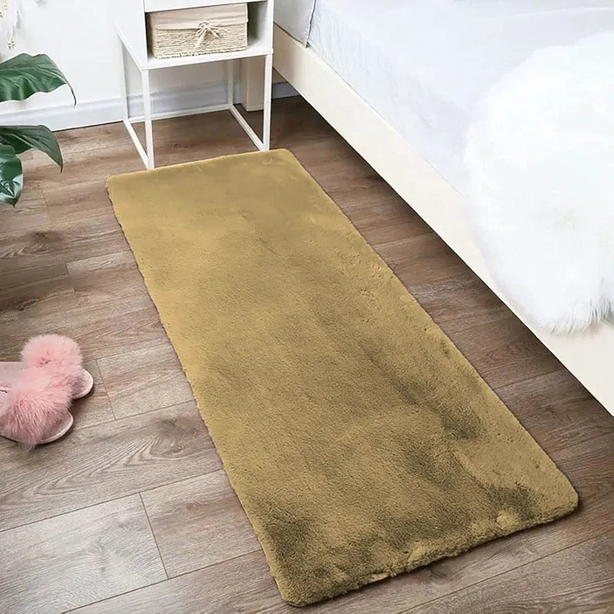 Luxe Home International Ruffle Bath Runner Colour 2 X 5 Ft Colour Mocka