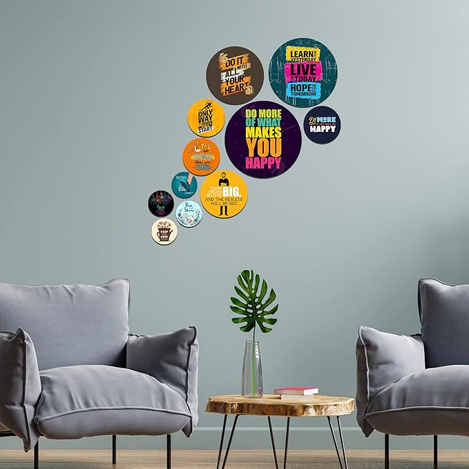 Artvibes Designer Wooden Wall Hanger for Home Decoration | Wood Decorative Items | Pack of 11 Pieces