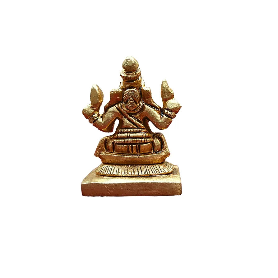 Anciently Mini Valampuri Vinayagar Idol | Mini Right Trunk Ganesha Idol | Ganesha Idol with Right Trunk for Car Dashboard Brass Height 4CM, Gold Colour, 1 Piece