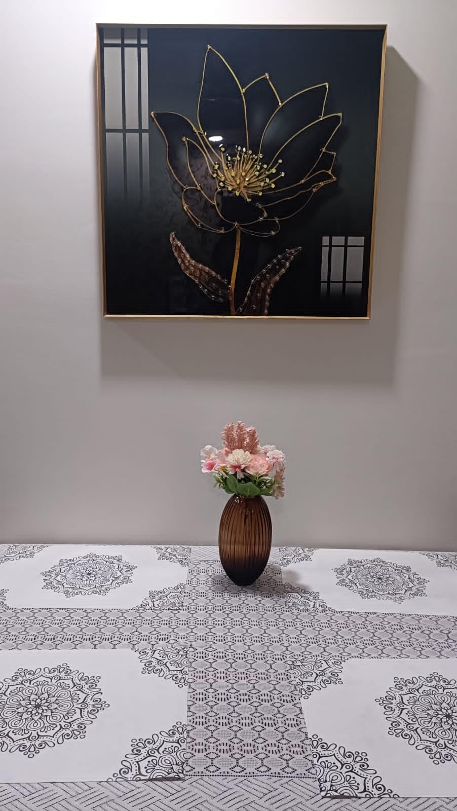 Artificial Multiflora Flower Roses Fake Sticks Bunch Decorative Without Vase Peach Fabric