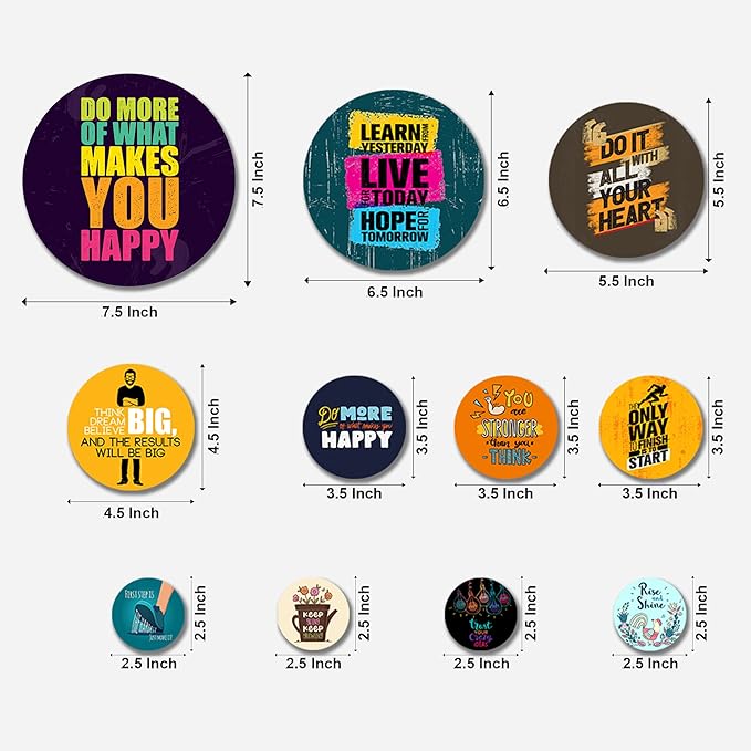 Artvibes Designer Wooden Wall Hanger for Home Decoration | Wood Decorative Items | Pack of 11 Pieces