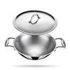 Stahl Artisan Triply Stainless Steel Round Bottom Kadhai With Lid | Extra Deep Kadai | Stainless Steel Cookware | 2.6 L | 24 Cm