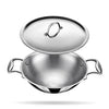 Stahl Artisan Triply Stainless Steel Round Bottom Kadhai With Lid | Extra Deep Kadai | 1.8 L | 20 Cm
