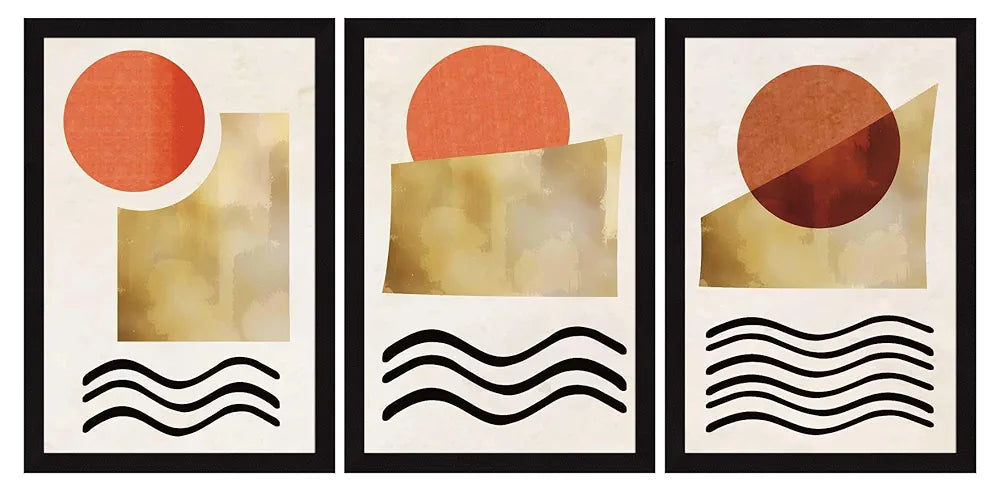 ArtX Paper Boho Landscape Aesthetic Wall Painting Set Of 3