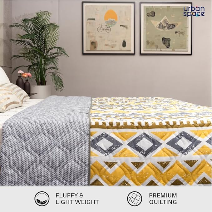Urban Space Double Bed Comforter Soft Lightweight Reversible Printed AC Blanket Colour Newyork