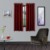 Divine Casa Super Satin Blackout Window Curtains Solid Panels for Complete Light Block Size 5 Feet Silky Touch & Thermal Insulation Colour Cherry Red (Pack of 2)