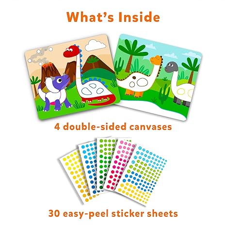 Skillmatics Art Activity  Dot It Dinosaurs No Mess Sticker Art for Kids Craft Kits Diy Activity