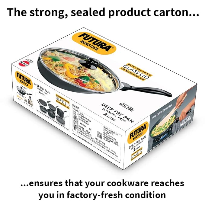Futura Nonstick Stir-Fry Pan 2 L, 26 cm, 3.25 mm with Glass Lid