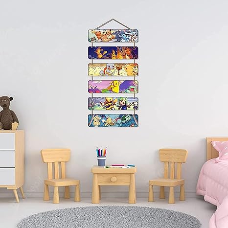 Angel Infinite Pokiimon Design Wall Hanging Wooden Decoration Item For Kids Room