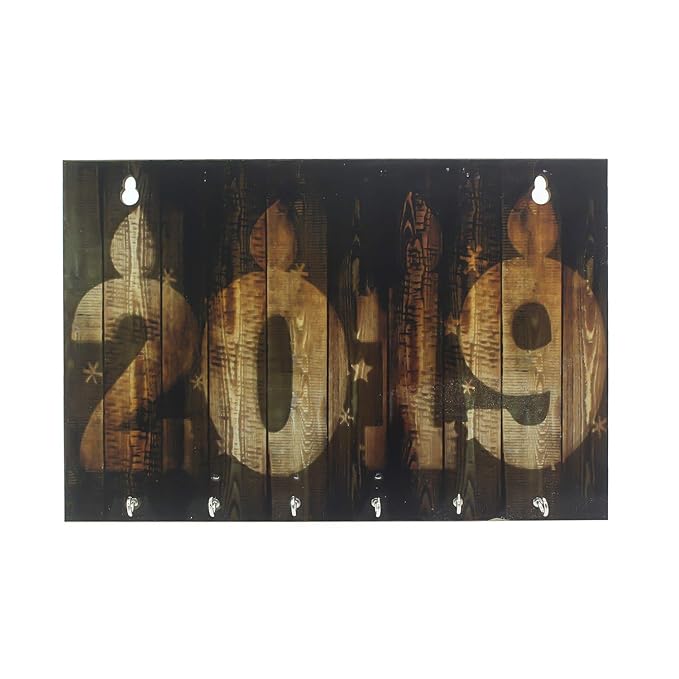 Ecraftindia 2019 Theme Wooden Key Holder With 6 Hooks