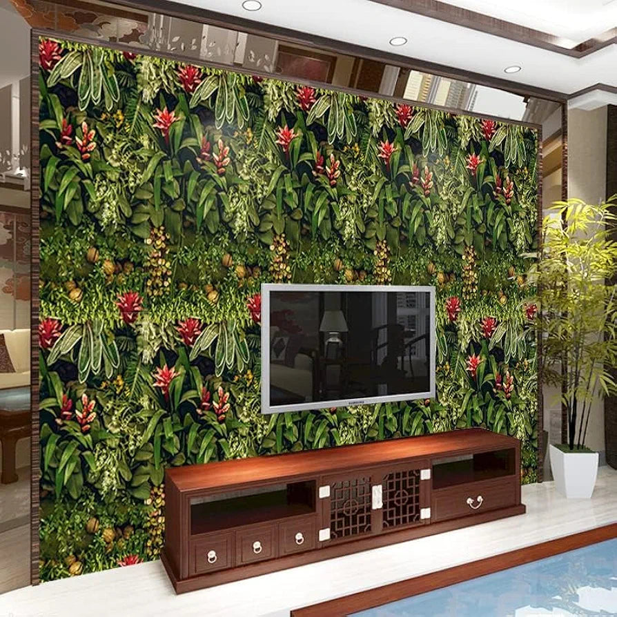 Jaamso Royals Nature Green Peel and Stick 3d Vinyl Wallpaper Nature Wallpaper