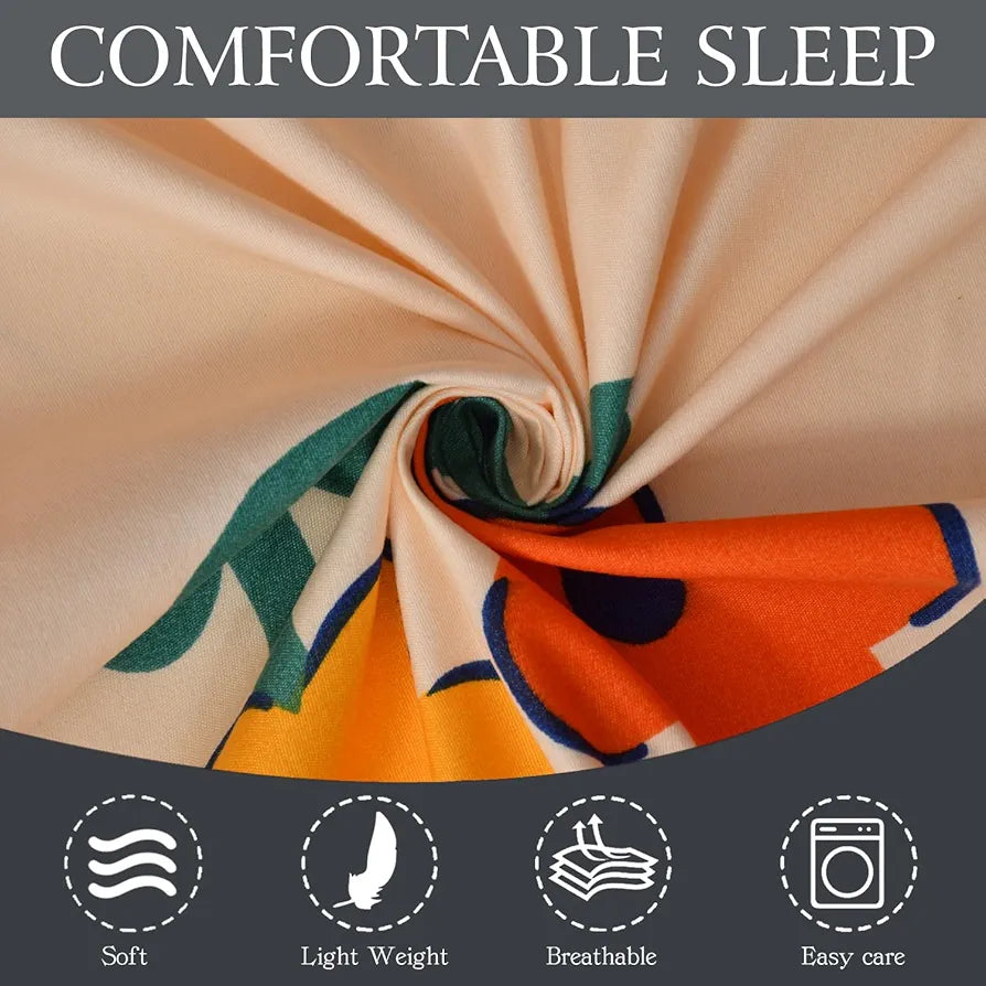 Fresh From Loom Cartoon Wrinkle Free Glace Cotton Bedsheet For Kids With 2 Pillow Cover 144 Tc Multicolor Pale