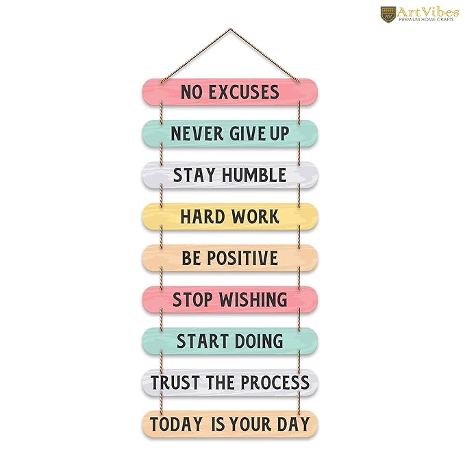 Artvibes Decorative Motivational Quotes Printed Mdf Wooden Wall Hanging | Modern Wall Decoration Accessories