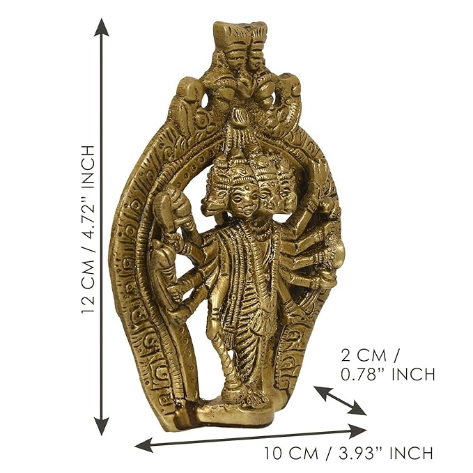 Ecraftindia Panchmukhi Lord Hanuman Brass Idol Statue