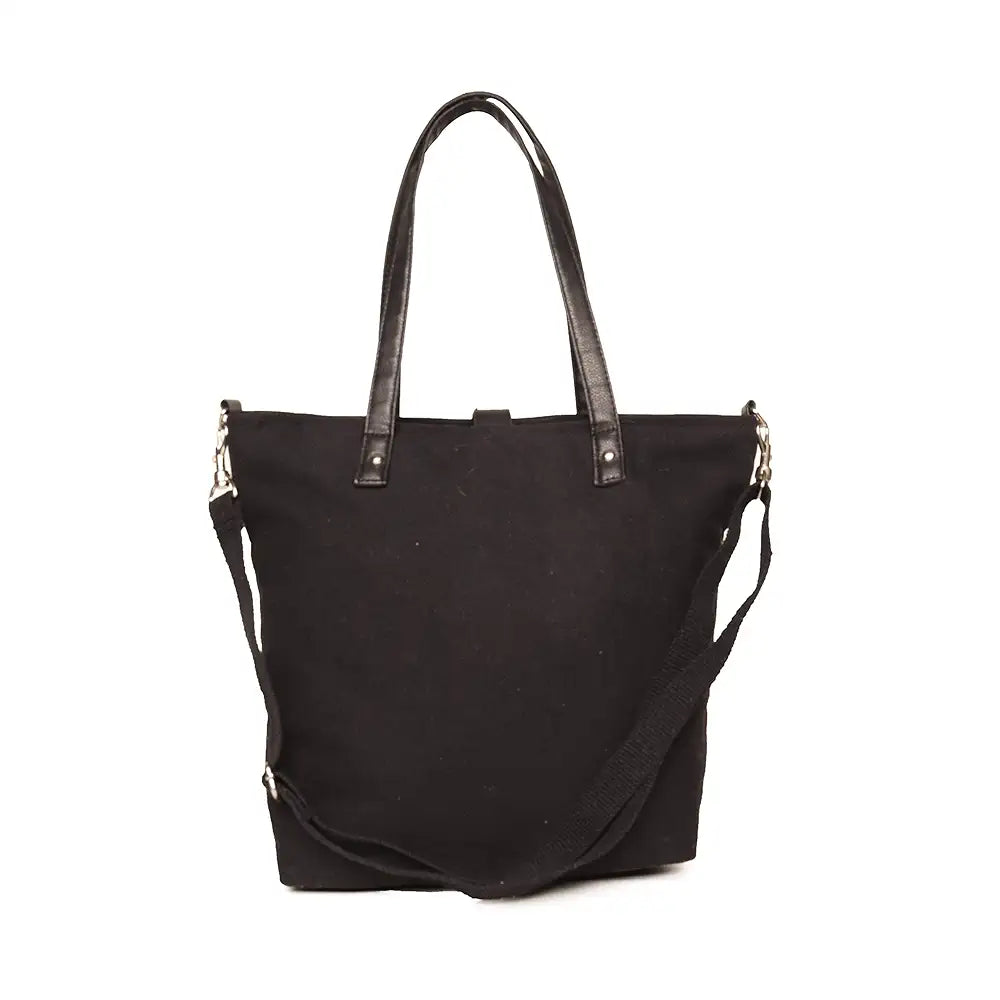 Astrid Cotton Tote Bags Dark Grey Textured
