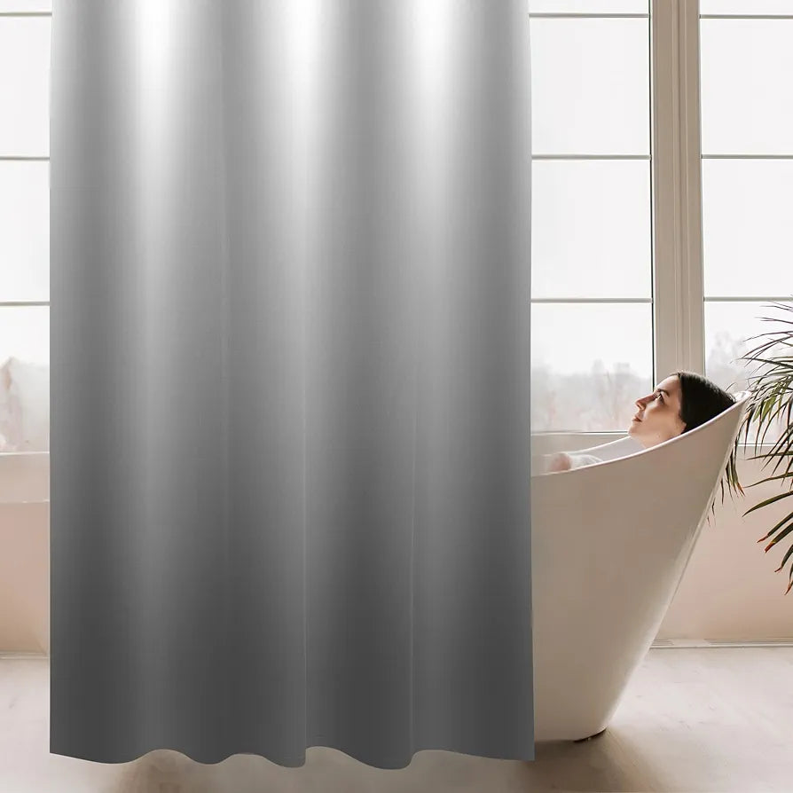 Homethreads Embrace Luxury with Our 6-Feet Long Premium Polyester Shower Curtain with 12 Hooks for a Lavish Bathroom Ambiance Stylish Splendid and Perfectly Sized Black Colour