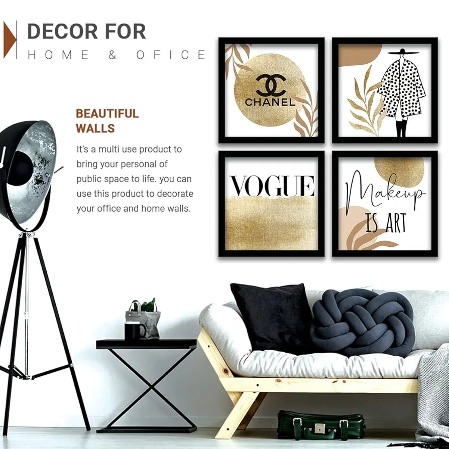 Kotart Wood Parlor Theme Frames For Salon Studio Wall Decor Set Of 4