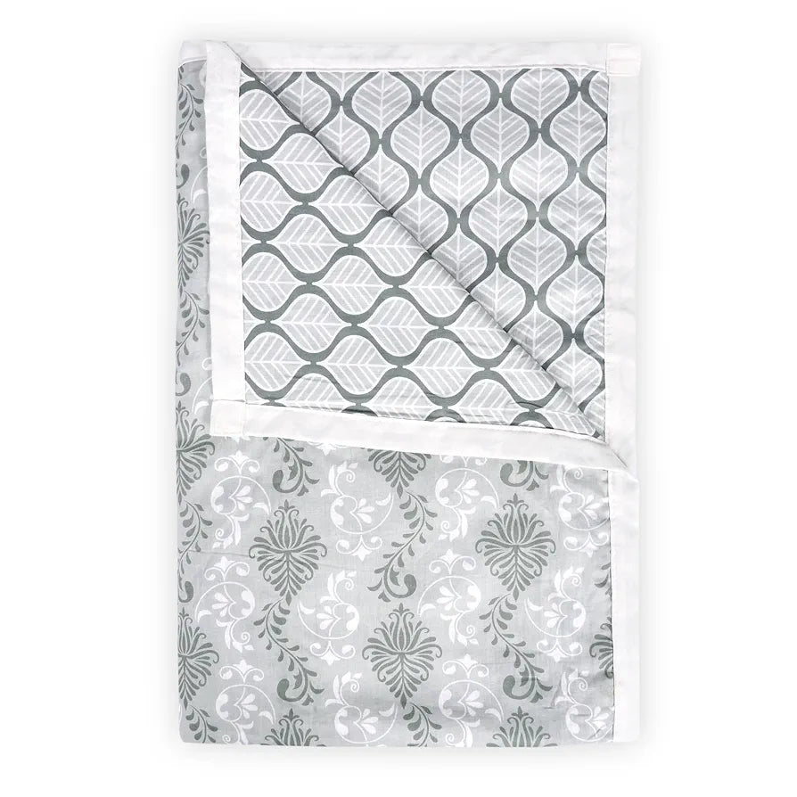 Divine Casa 120 GSM 100% Cotton Cambric 3 Layered Super Soft Jaipuri Razai Single Bed for Mild Winter Printed Reversible Dohar Colour Glacier Grey TC - 120