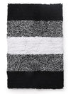 Sashaa World Striped Colour Black white Bath Mat Tufted Weave Ultra-soft & Absorbent