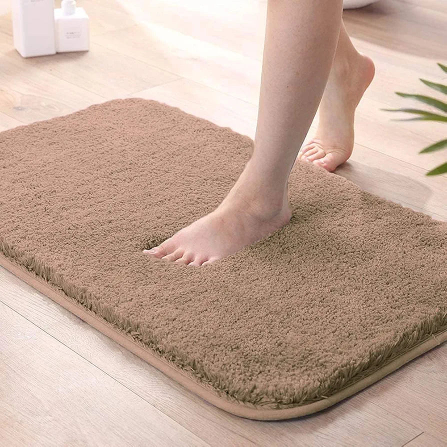 Luxe Home Bath Mat Super Soft Non Slip Vegas Mats for Bathroom Colour Rust
