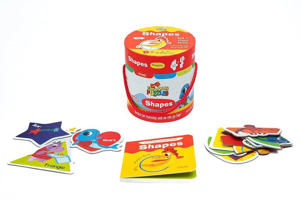 The Book Tree Shapes Puzzle Box for Kids I Educational Toy for Kids Age 2+ I 20 Shaped Jigsaw Puzzle Pieces and 1 Story Book for Early Learning I A for Children by Majestic Book Club