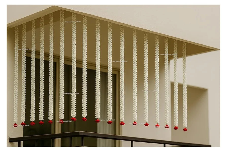 Artificial Jasmine Buds  & Rose Strings Garlands Red