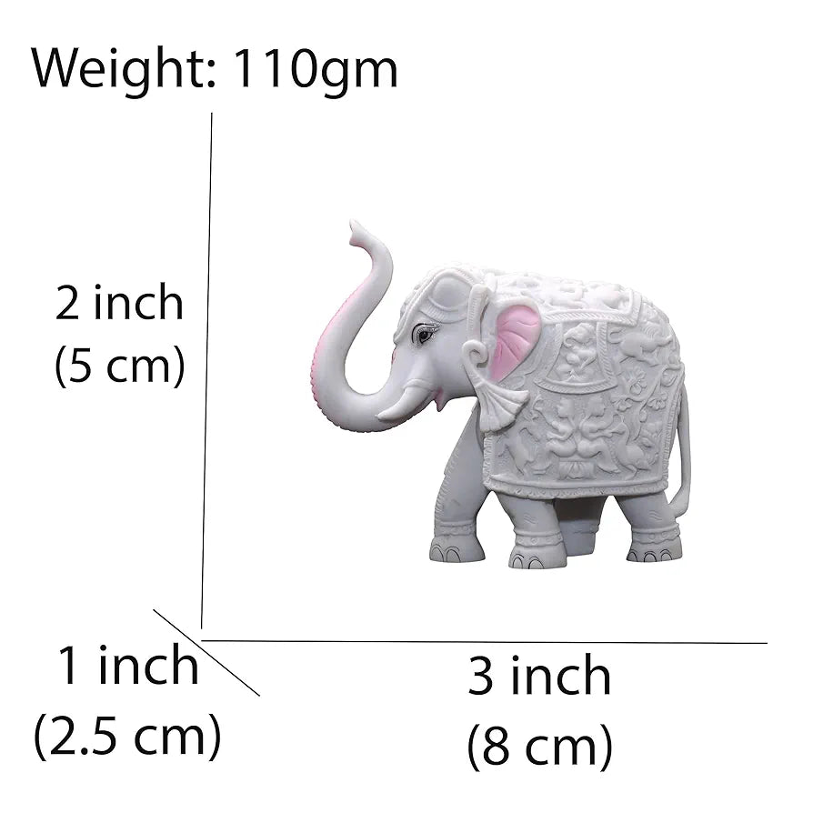 Kraftskala Pack of 2 White Elephant Showpieces Home Decor