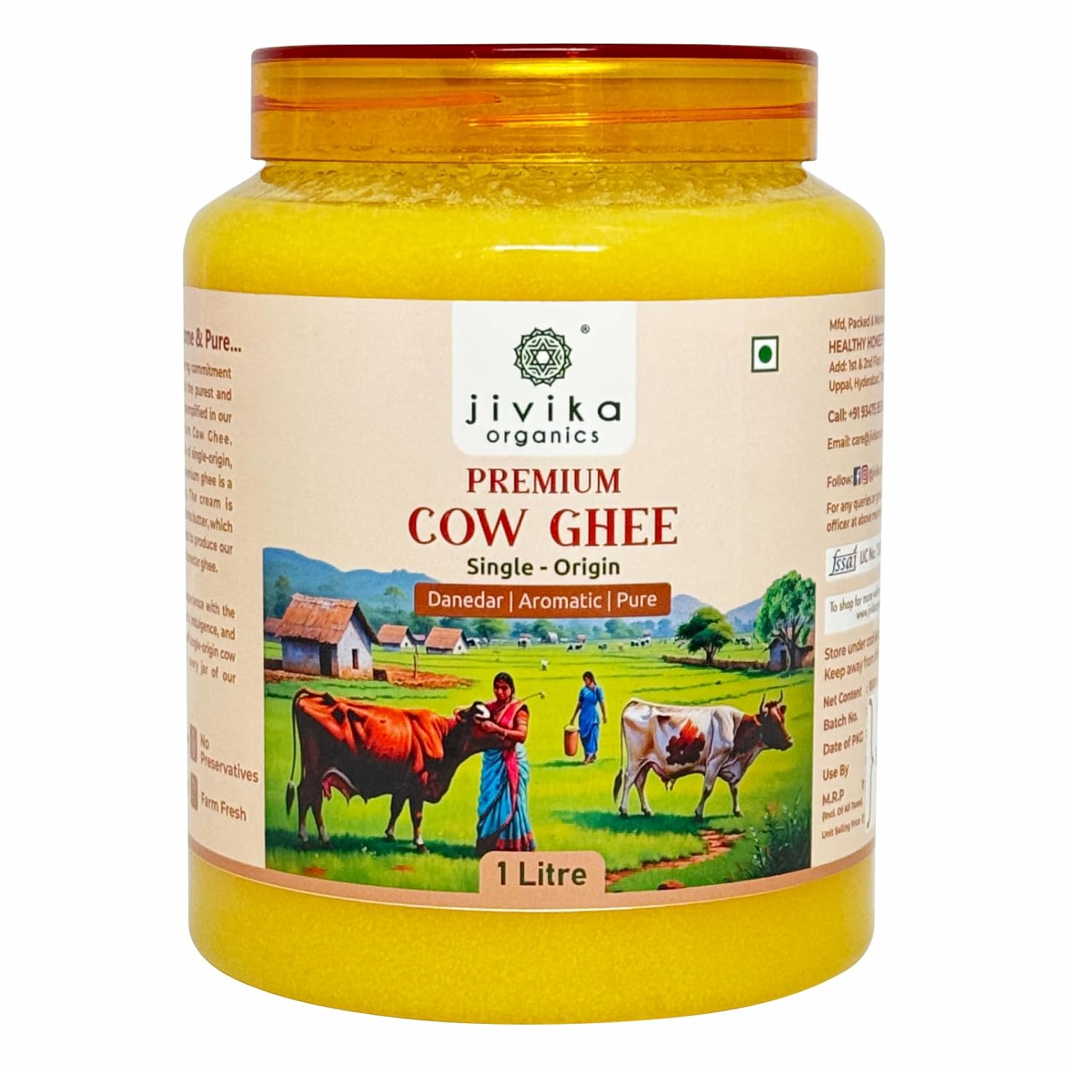 Jivika Premium Cow Ghee - Single Origin - 1000 ml