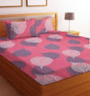 BSB HOME Prime Collections 160tc Pure Microfiber Glace Cotton Double Bedsheet with 2 King Size Pillow Covers-Pink and Grey