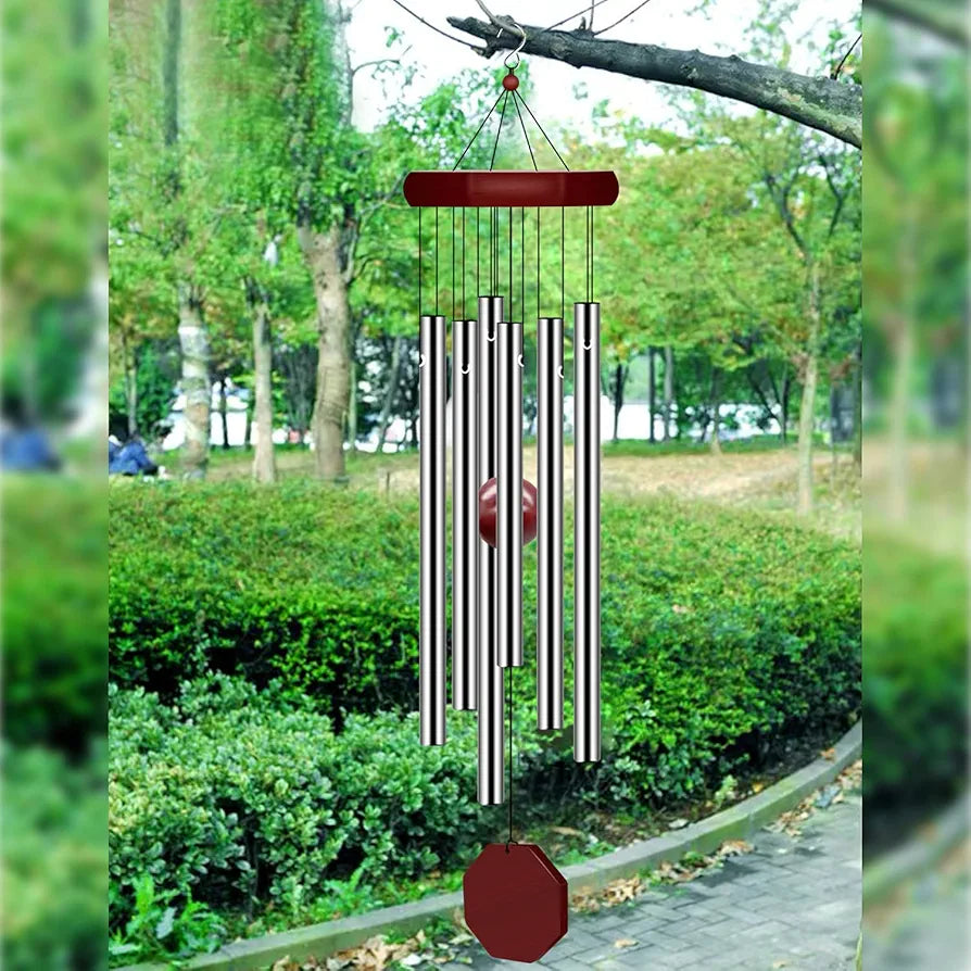 Memorial Wind Chimes Outdoor Large Deep Tone Wind Chime with 6 Tuned Tubes Elegant Chime