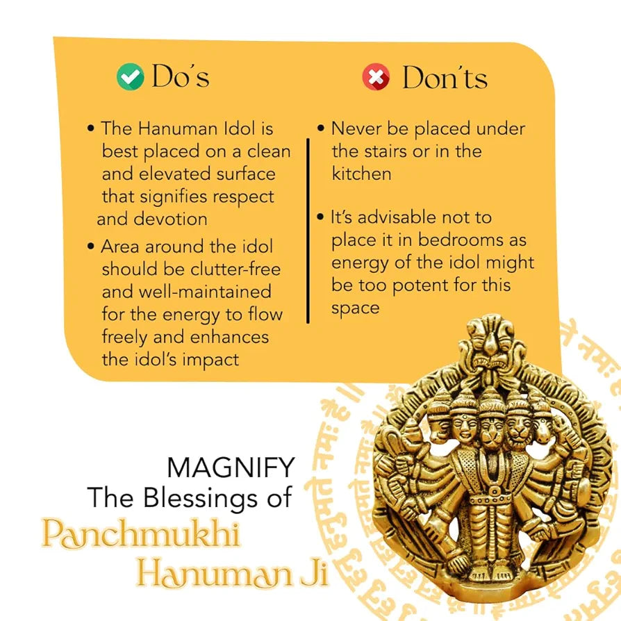 Ekhasa Pure Brass Panchmukhi Hanuman