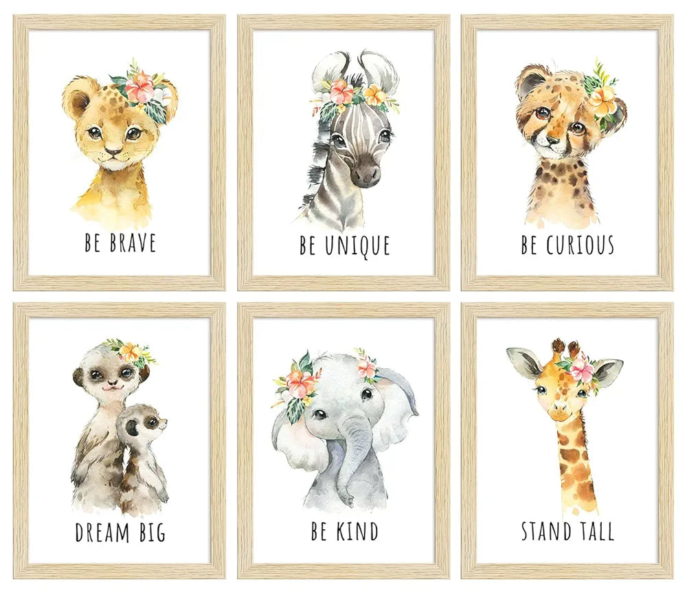 ArtX Wall Paintings For Kids Room Animals Kids Room Wall Frame Set Of 6