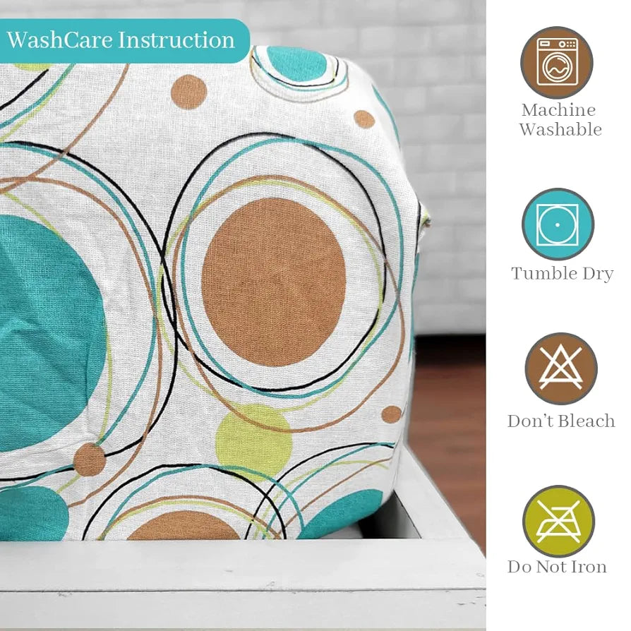 Divine Casa 144 TC Pure Cotton King Size Fitted Bedsheet Polka Dot Pattern Elastic Fitted Bedsheet White Skin Colour Biscuit Baltic Sea