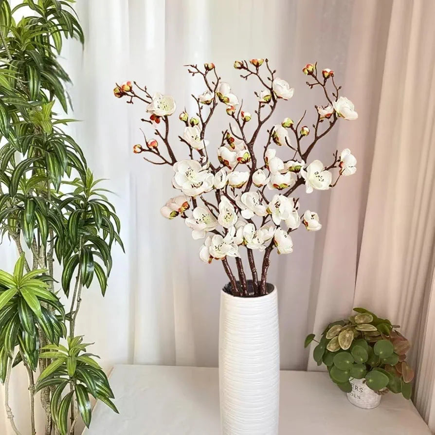 3 Sticks Artificial Blossom Flower Bouquet Sticks White