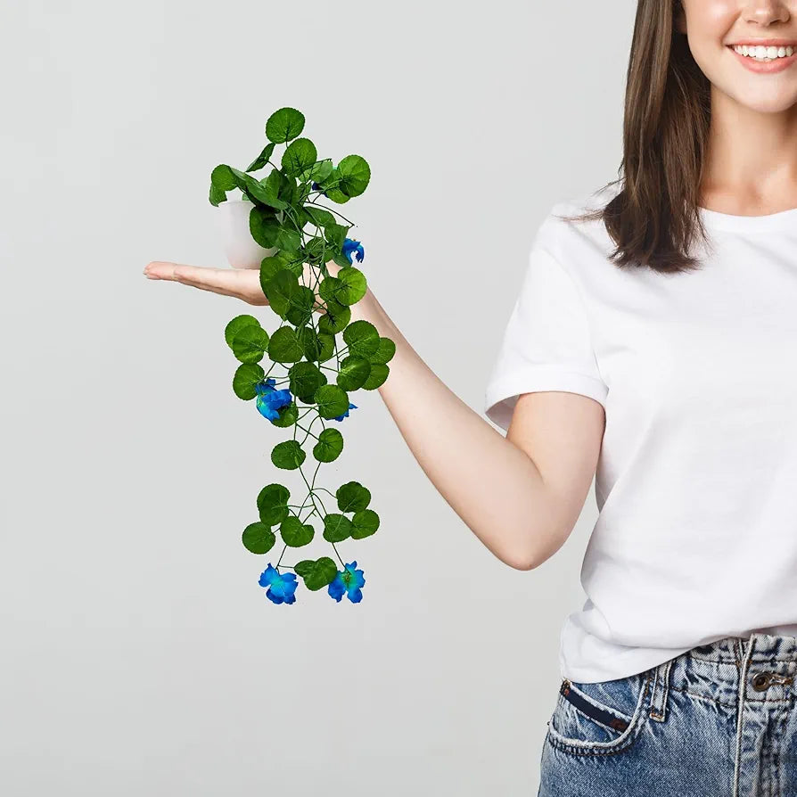 Artificial Flower Vine Plant Falling with Pot Pack of 2 DESIGN-06