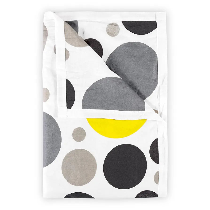 Divine Casa 100% Cotton Reversible Single Bed Dohar Lightweight & Soft AC Blanket Summer Quilt Colour Geometric Silver & Lemon