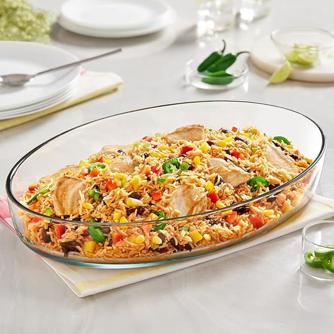 Borosil - Oval Dish | 4 Litres | Transparent