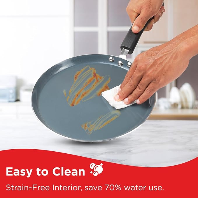 Vinod Zest Ceramica Dosa Tawa - 28 cm | Natural Stick Free Roti Tawa | Stylish Handle | Toxin Free | Induction and Gas Base