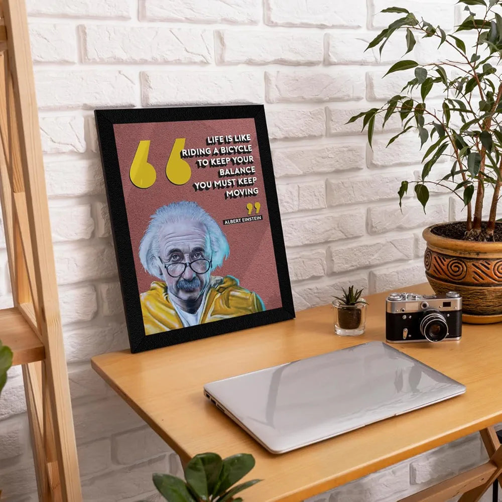 ArtX Paper Famous Scientists Motivational Quotes Wall Frame Art Painting Set of 4