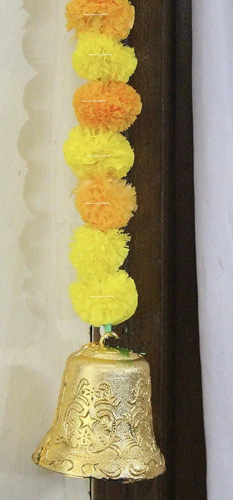 Artificial Marigold Fluffy Flowers Garlands Door Toran Set/Door Hangings Yellow and Light Orange